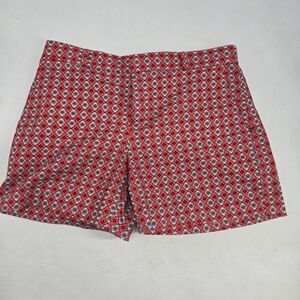 Banana Republic Red Patterned Shorts 0
